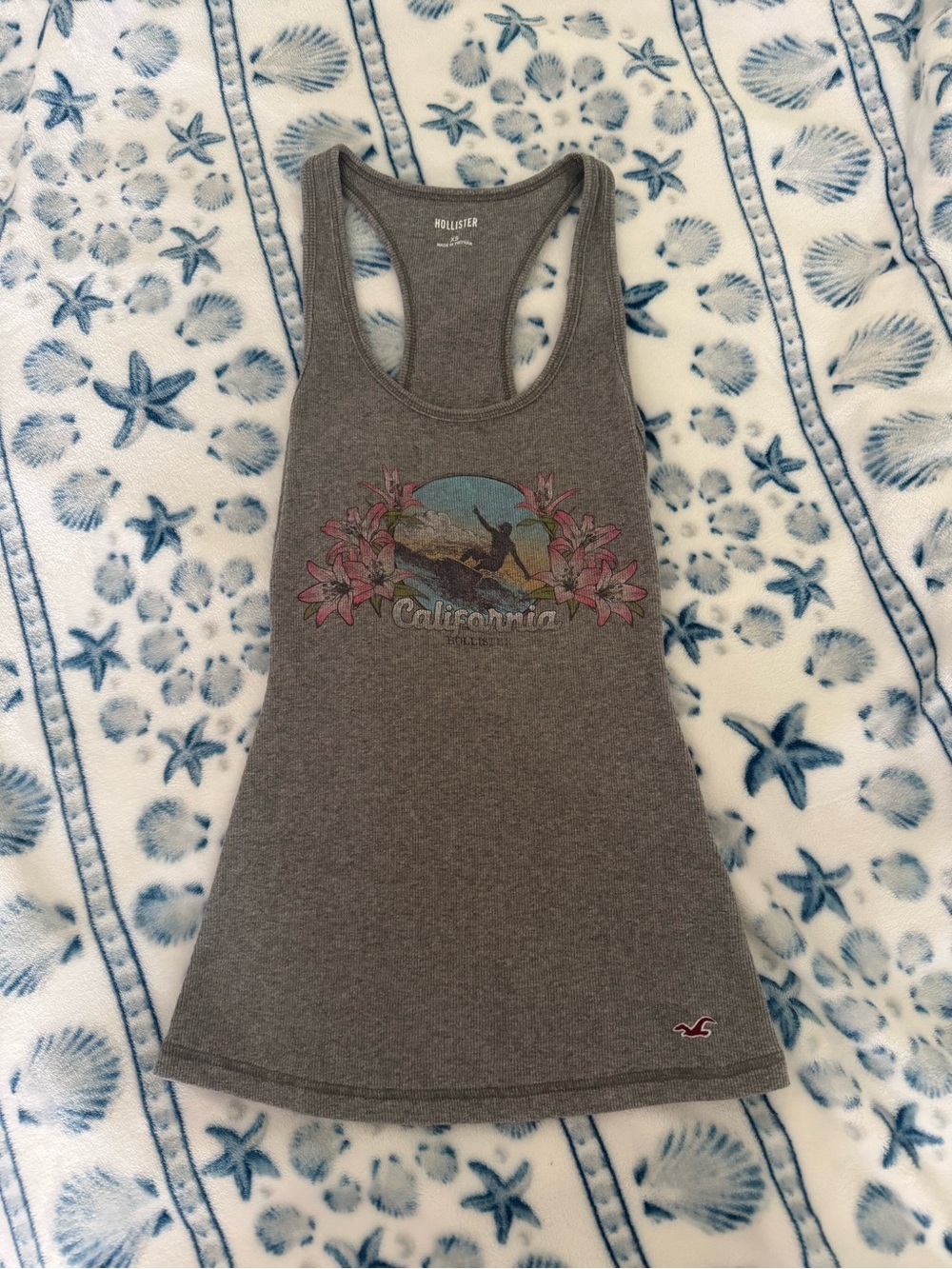 Hollister gray summer surf tank top size xs